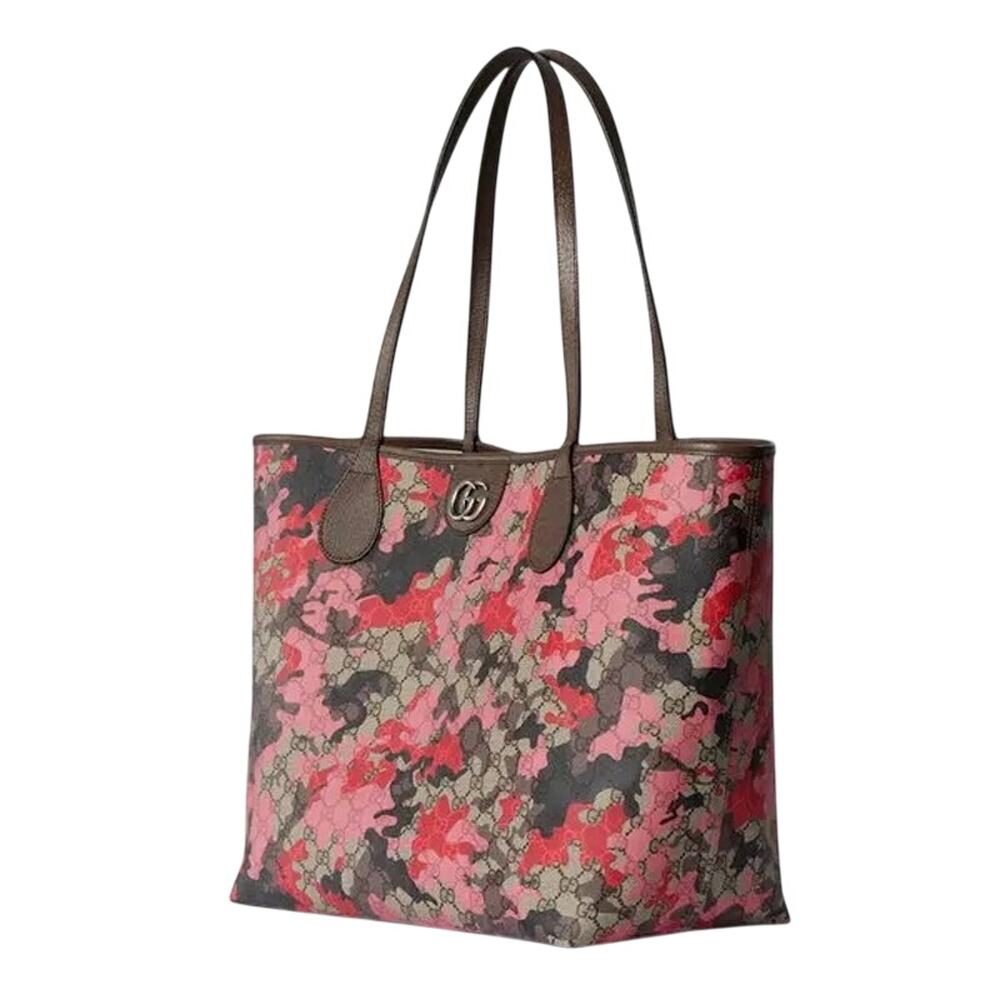 Gucci Large Pink & Red Camouflage Marbled GG Monogram Shopper NWT - Picture 2 of 3